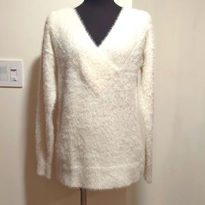 Super soft and fuzzy white sweater by a new day